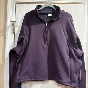 Athleta Women's Zip-Up Sweater in Deep Purple